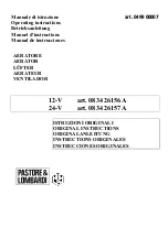 Preview for 1 page of Pastore & Lombardi 0834 26156E Operating Instructions Manual