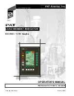 Preview for 1 page of PAT DS 350 / 1319 Graphic Operator'S Manual