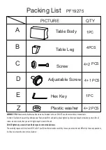 Preview for 6 page of Patio Festival PF19701-G Assembly Instruction Manual