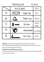 Preview for 9 page of Patio Festival PF19701-G Assembly Instruction Manual