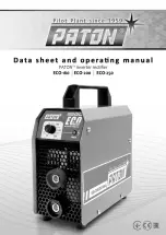 Paton ECO-160 Data Sheet And Operating Manual предпросмотр