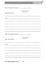 Preview for 19 page of Paton ECO Series Data Sheet And Operating Manual