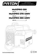 Предварительный просмотр 1 страницы Paton MultiPRO-250 User Manual