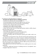 Предварительный просмотр 19 страницы Paton MultiPRO Series Data Sheet And Operating Manual