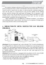 Предварительный просмотр 19 страницы Paton StandardMIG-160 Data Sheet And Operating Manual