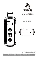 Patpet p-collar 651 Quick Start Manual предпросмотр