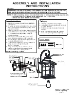 Предварительный просмотр 1 страницы Patriot Lighting 130910 Assembly And Installation Instructions