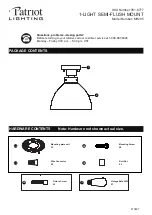 Patriot Lighting MH295 Quick Start Manual предпросмотр