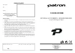 Предварительный просмотр 1 страницы Patron TOM 5 Streeter User Manual