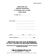 Patterson-Kelley P-K 500 Series Installation And Operation Instructions Manual preview