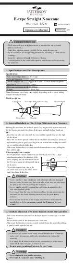 Предварительный просмотр 1 страницы Patterson EX-6 Operation Manual