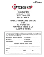 Предварительный просмотр 1 страницы Patterson WWP30E-5-10-208-G-L/R Operation Manual