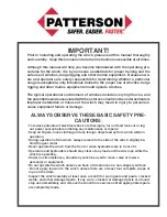 Preview for 2 page of Patterson WWP30E-5-10-208-G-L/R Operation Manual