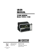 Preview for 1 page of Patton electronics 1058 User Manual