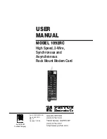 Preview for 1 page of Patton electronics 1092RC User Manual