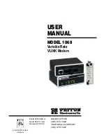 Preview for 1 page of Patton electronics 12168 User Manual