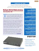 Patton electronics 1400 Series Specification Sheet предпросмотр