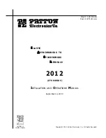 Preview for 1 page of Patton electronics 2012 Installation And Operation Manual
