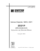 Preview for 1 page of Patton electronics 2021P Installation And Operation Manual