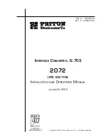 Preview for 1 page of Patton electronics 2072 Installation And Operation Manual