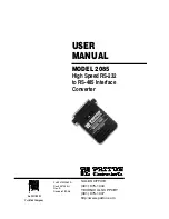 Preview for 1 page of Patton electronics 2085 User Manual