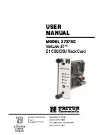 Предварительный просмотр 1 страницы Patton electronics 2707RC User Manual