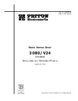 Preview for 1 page of Patton electronics 3080/V24 Installation And Operation Manual