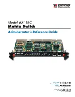 Preview for 1 page of Patton electronics 6511RC Administrator'S Reference Manual