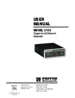 Preview for 1 page of Patton electronics CopperLink 2155 User Manual