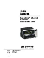 Preview for 1 page of Patton electronics CopperLink 2158 User Manual