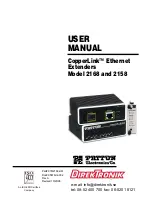 Preview for 1 page of Patton electronics CopperLink 2168 User Manual