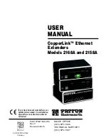 Предварительный просмотр 1 страницы Patton electronics CopperLink Ethernet Extenders 2158A User Manual
