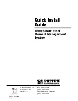 Preview for 1 page of Patton electronics FORESIGHT 6100 Quick Install Manual