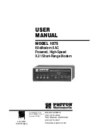 Preview for 1 page of Patton electronics KiloModem II 1075 User Manual