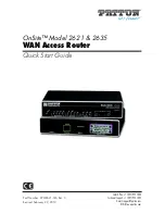 Preview for 1 page of Patton electronics ONSITE 2621 Quick Start Manual