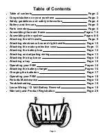 Preview for 2 page of PAW 44009 Owner'S Manual