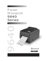 Paxar 9640 Operator'S Handbook Manual preview