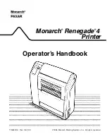 Paxar Monarch Renegade 4 Operator'S Handbook Manual preview