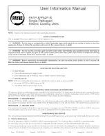 Payne PA2PNB030000AA User'S Information Manual preview