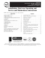 Preview for 1 page of Payne PG96VTA Installation, Start-Up, Operating And Service And Maintenance Instructions