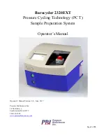 PBI Barocycler 2320EXT Operator'S Manual preview