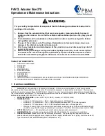 PBM PAVCL 270 Operation And Maintenance Instructions предпросмотр