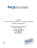 Preview for 1 page of PCB Piezotronics 003C05 Installation And Operating Manual