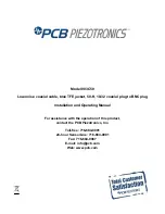 Предварительный просмотр 1 страницы PCB Piezotronics 003C50 Installation And Operating Manual