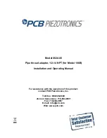 Preview for 1 page of PCB Piezotronics 062A06 Installation And Operating Manual