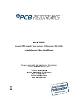 Preview for 1 page of PCB Piezotronics 200B01 Installation And Operating Manual