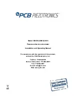 PCB Piezotronics 3501B1220KG/-0001 Installation And Operating Manual preview