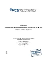 Предварительный просмотр 1 страницы PCB Piezotronics 352C04 Installation And Operating Manual