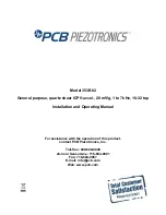 Предварительный просмотр 1 страницы PCB Piezotronics 353B02 Installation And Operating Manual