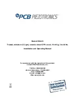 Предварительный просмотр 1 страницы PCB Piezotronics 356A63 Installation And Operating Manual